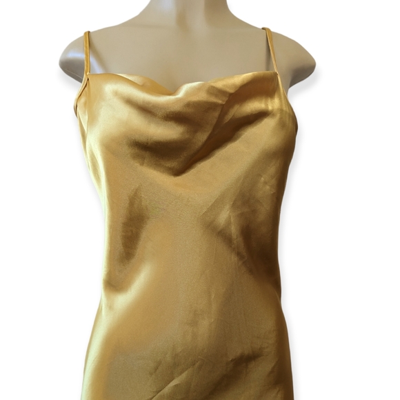 Bebe Satin Midi Cowl Neck Slip Dress - Picture 2 of 11